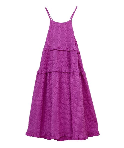 Petit fleur(プチフルール)の「・Petit Fleur フリルティアードキャミワンピ(ワンピース・レディース・サックスブルー/ブラック/オフホワイト/ピンク系その他2・FREE)」の4枚目の写真