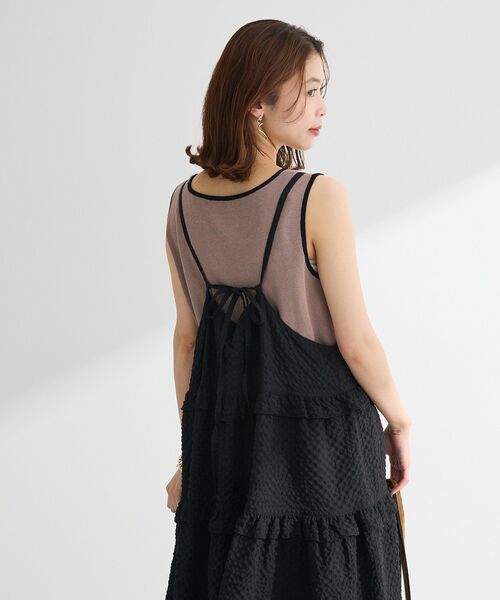 Petit fleur(プチフルール)の「・Petit Fleur フリルティアードキャミワンピ(ワンピース・レディース・サックスブルー/ブラック/オフホワイト/ピンク系その他2・FREE)」の22枚目の写真