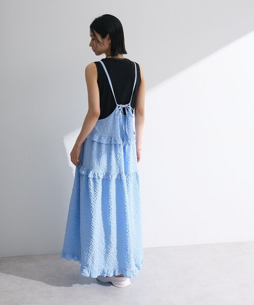 Petit fleur(プチフルール)の「・Petit Fleur フリルティアードキャミワンピ(ワンピース・レディース・サックスブルー/ブラック/オフホワイト/ピンク系その他2・FREE)」の16枚目の写真