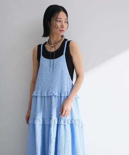 Petit fleur(プチフルール)の「・Petit Fleur フリルティアードキャミワンピ(ワンピース・レディース・サックスブルー/ブラック/オフホワイト/ピンク系その他2・FREE)」の17枚目の写真