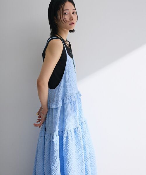 Petit fleur(プチフルール)の「・Petit Fleur フリルティアードキャミワンピ(ワンピース・レディース・サックスブルー/ブラック/オフホワイト/ピンク系その他2・FREE)」の18枚目の写真