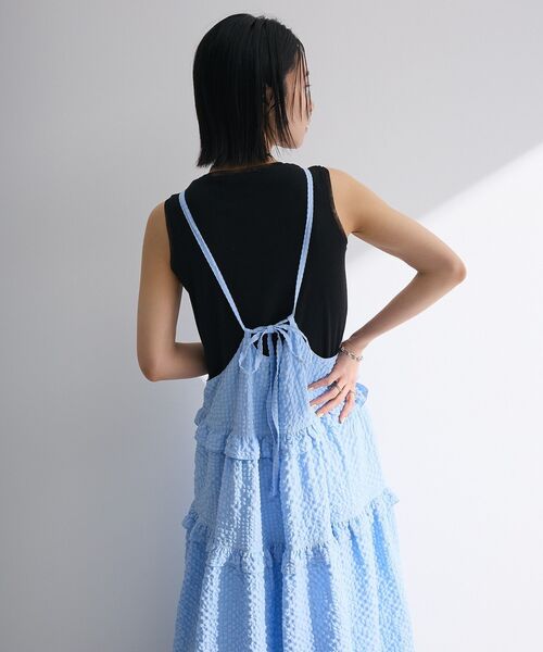 Petit fleur(プチフルール)の「・Petit Fleur フリルティアードキャミワンピ(ワンピース・レディース・サックスブルー/ブラック/オフホワイト/ピンク系その他2・FREE)」の19枚目の写真