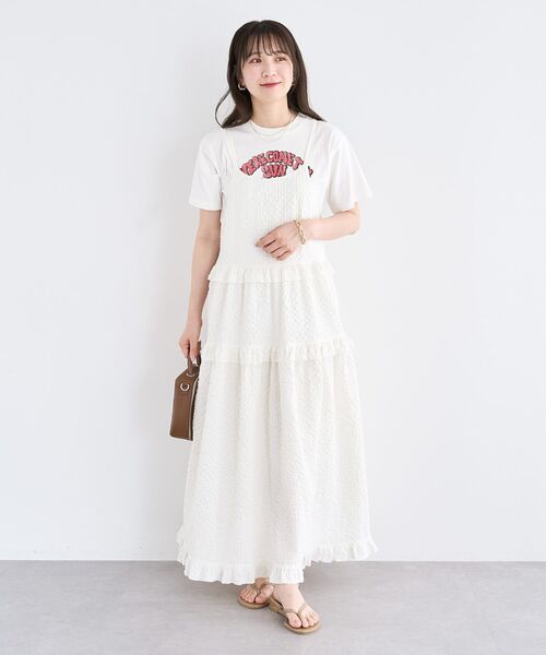 Petit fleur(プチフルール)の「・Petit Fleur フリルティアードキャミワンピ(ワンピース・レディース・サックスブルー/ブラック/オフホワイト/ピンク系その他2・FREE)」の20枚目の写真