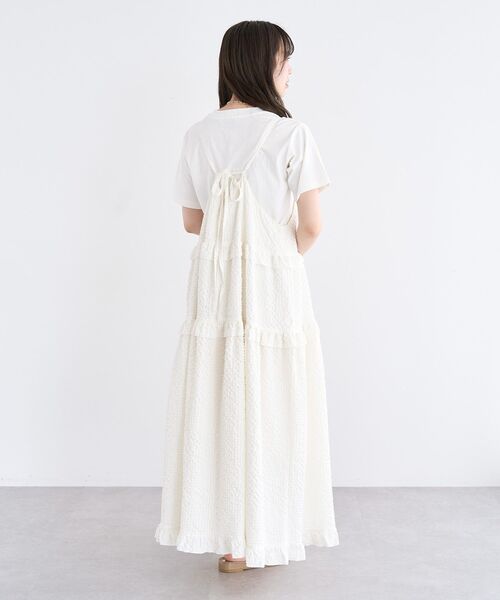 Petit fleur(プチフルール)の「・Petit Fleur フリルティアードキャミワンピ(ワンピース・レディース・サックスブルー/ブラック/オフホワイト/ピンク系その他2・FREE)」の21枚目の写真