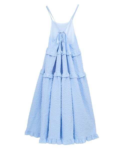 Petit fleur(プチフルール)の「・Petit Fleur フリルティアードキャミワンピ(ワンピース・レディース・サックスブルー/ブラック/オフホワイト/ピンク系その他2・FREE)」の11枚目の写真