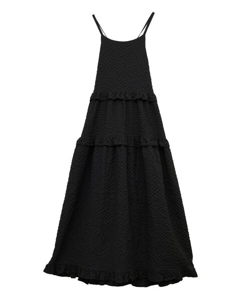 Petit fleur(プチフルール)の「・Petit Fleur フリルティアードキャミワンピ(ワンピース・レディース・サックスブルー/ブラック/オフホワイト/ピンク系その他2・FREE)」の5枚目の写真