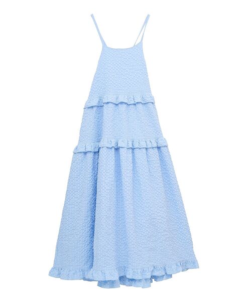 Petit fleur(プチフルール)の「・Petit Fleur フリルティアードキャミワンピ(ワンピース・レディース・サックスブルー/ブラック/オフホワイト/ピンク系その他2・FREE)」の7枚目の写真