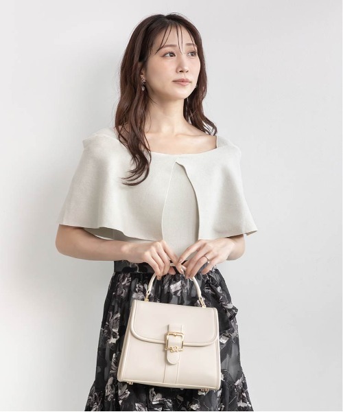 RANDA(ランダ)の「ケープニットドッキングワンピース(ワンピース・レディース・ブラック/ホワイト/グリーン・1/0)」の7枚目の写真