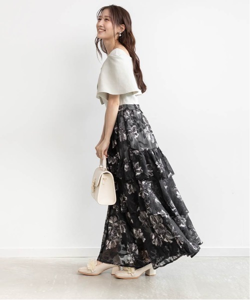 RANDA(ランダ)の「ケープニットドッキングワンピース(ワンピース・レディース・ブラック/ホワイト/グリーン・1/0)」の12枚目の写真