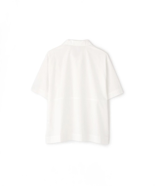 MHL.（エムエイチエル）の「GARMENT DYE COTTON POPLIN（シャツ/ブラウス・メンズ・ホワイト/ライトブラウン・LARGE/MEDIUM）」の3枚目の写真