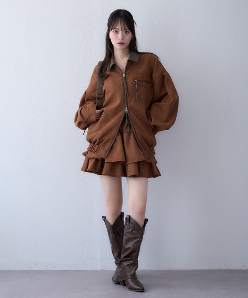 セール】セットアップ対応/パイピングジャケット（ブルゾン）｜one