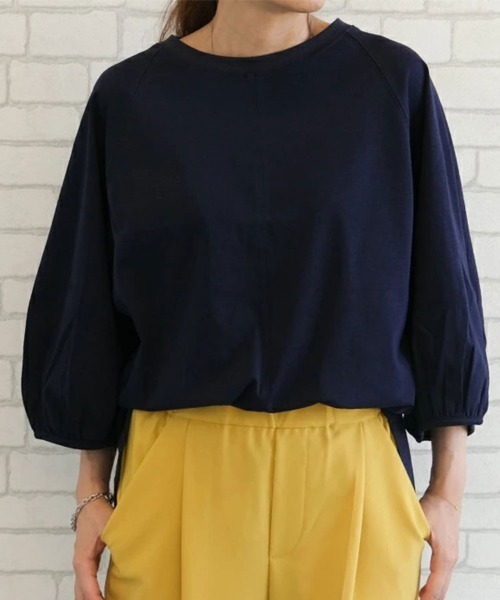 SallyLunn（サリーラン）の「【デイリーに活躍】ボリューム袖トップス（シャツ/ブラウス・レディース・ホワイト/ブラック/ネイビー/グリーン・FREE）」の4枚目の写真