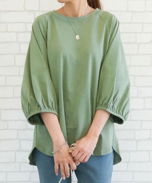 SallyLunn（サリーラン）の「【デイリーに活躍】ボリューム袖トップス（シャツ/ブラウス・レディース・ホワイト/ブラック/ネイビー/グリーン・FREE）」の3枚目の写真