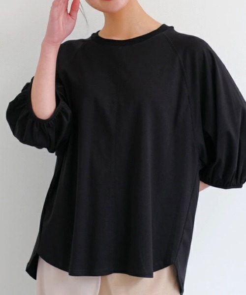 SallyLunn（サリーラン）の「【デイリーに活躍】ボリューム袖トップス（シャツ/ブラウス・レディース・ホワイト/ブラック/ネイビー/グリーン・FREE）」の2枚目の写真