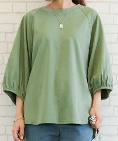 SallyLunn（サリーラン）の「【デイリーに活躍】ボリューム袖トップス（シャツ/ブラウス・レディース・ホワイト/ブラック/ネイビー/グリーン・FREE）」の7枚目の写真