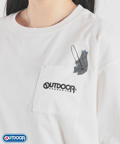 Honeys(ハニーズ)の「【速乾ドライ・UVカット】OUTDOOR PRODUCTS/半袖Tシャツ(Tシャツ/カットソー・レディース・ホワイト系その他/ネイビー/ホワイト×グレー/スミクロ/ライトベージュ/ピンク・L/S/M/LL)」の2枚目の写真