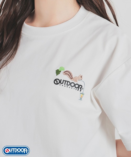 Honeys(ハニーズ)の「【速乾ドライ・UVカット】OUTDOOR PRODUCTS/半袖Tシャツ(Tシャツ/カットソー・レディース・ホワイト系その他/ネイビー/ホワイト×グレー/スミクロ/ライトベージュ/ピンク・L/S/M/LL)」の3枚目の写真