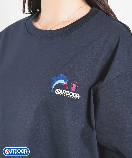 Honeys(ハニーズ)の「【速乾ドライ・UVカット】OUTDOOR PRODUCTS/半袖Tシャツ(Tシャツ/カットソー・レディース・ホワイト系その他/ネイビー/ホワイト×グレー/スミクロ/ライトベージュ/ピンク・L/S/M/LL)」の5枚目の写真