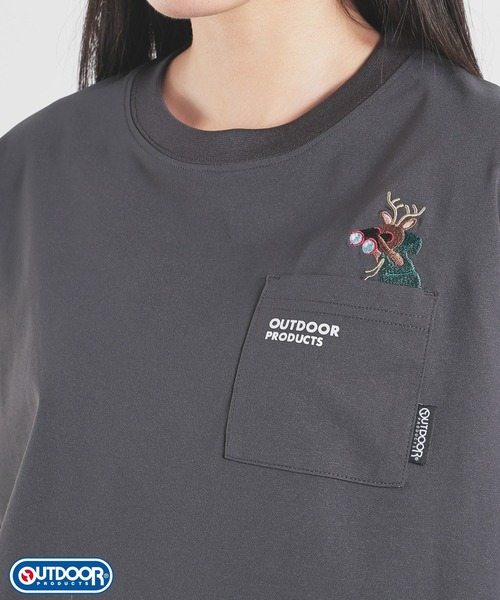 Honeys(ハニーズ)の「【速乾ドライ・UVカット】OUTDOOR PRODUCTS/半袖Tシャツ(Tシャツ/カットソー・レディース・ホワイト系その他/ネイビー/ホワイト×グレー/スミクロ/ライトベージュ/ピンク・L/S/M/LL)」の4枚目の写真