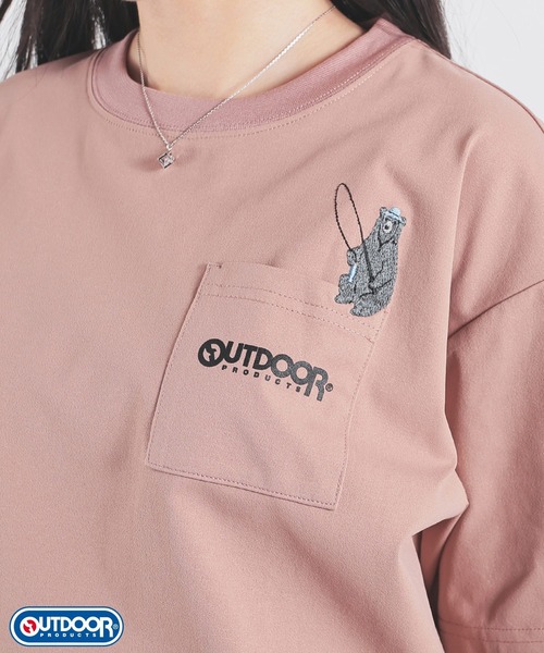 Honeys(ハニーズ)の「【速乾ドライ・UVカット】OUTDOOR PRODUCTS/半袖Tシャツ(Tシャツ/カットソー・レディース・ホワイト系その他/ネイビー/ホワイト×グレー/スミクロ/ライトベージュ/ピンク・L/S/M/LL)」の6枚目の写真