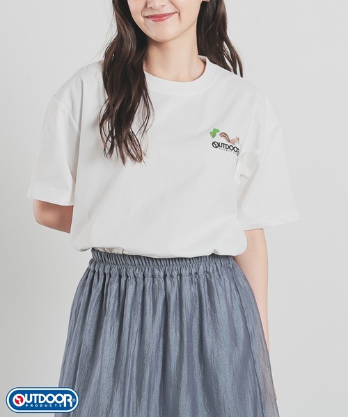 Honeys(ハニーズ)の「【速乾ドライ・UVカット】OUTDOOR PRODUCTS/半袖Tシャツ(Tシャツ/カットソー・レディース・ホワイト系その他/ネイビー/ホワイト×グレー/スミクロ/ライトベージュ/ピンク・L/S/M/LL)」の10枚目の写真
