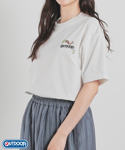 Honeys(ハニーズ)の「【速乾ドライ・UVカット】OUTDOOR PRODUCTS/半袖Tシャツ(Tシャツ/カットソー・レディース・ホワイト系その他/ネイビー/ホワイト×グレー/スミクロ/ライトベージュ/ピンク・L/S/M/LL)」の11枚目の写真
