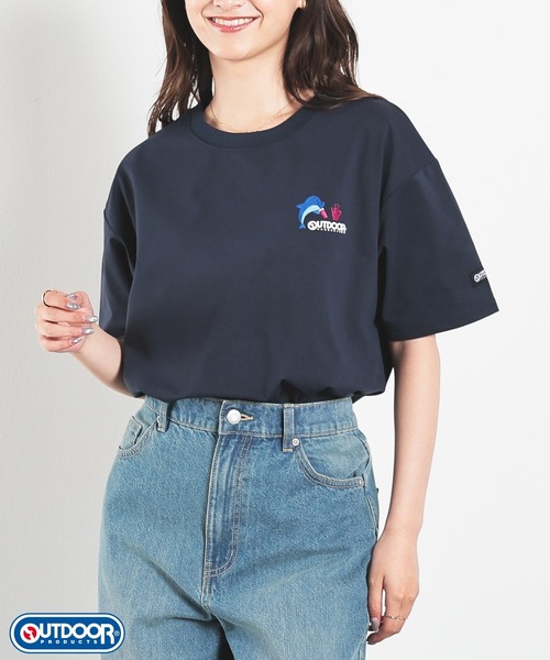 Honeys(ハニーズ)の「【速乾ドライ・UVカット】OUTDOOR PRODUCTS/半袖Tシャツ(Tシャツ/カットソー・レディース・ホワイト系その他/ネイビー/ホワイト×グレー/スミクロ/ライトベージュ/ピンク・L/S/M/LL)」の15枚目の写真