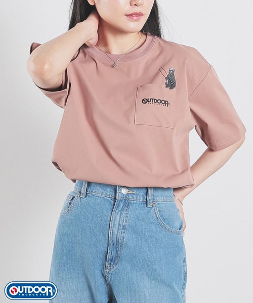 Honeys(ハニーズ)の「【速乾ドライ・UVカット】OUTDOOR PRODUCTS/半袖Tシャツ(Tシャツ/カットソー・レディース・ホワイト系その他/ネイビー/ホワイト×グレー/スミクロ/ライトベージュ/ピンク・L/S/M/LL)」の20枚目の写真