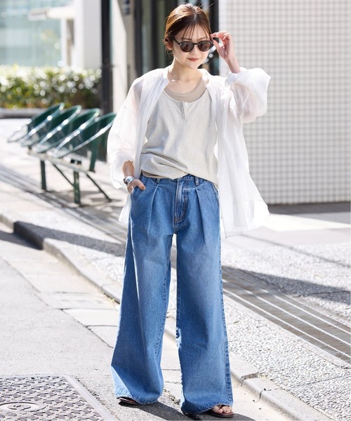 SLOBE IENA（スローブイエナ）の「《追加》ラミースキッパーシャツ（シャツ/ブラウス・レディース・ネイビー/ホワイト/ブラウン/ピンク・FREE）」の6枚目の写真