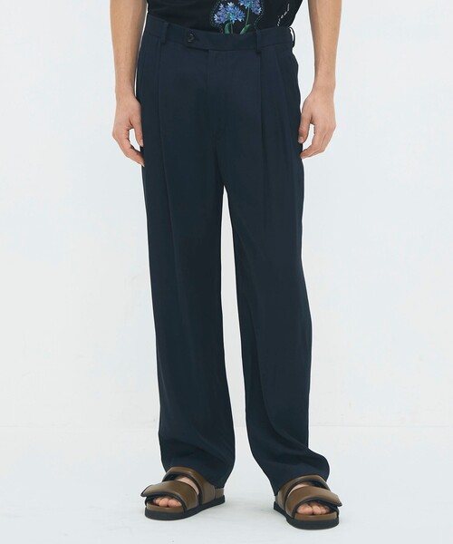 CABaN レーヨンシルクツイル 2タックワイドテーパードパンツ（その他