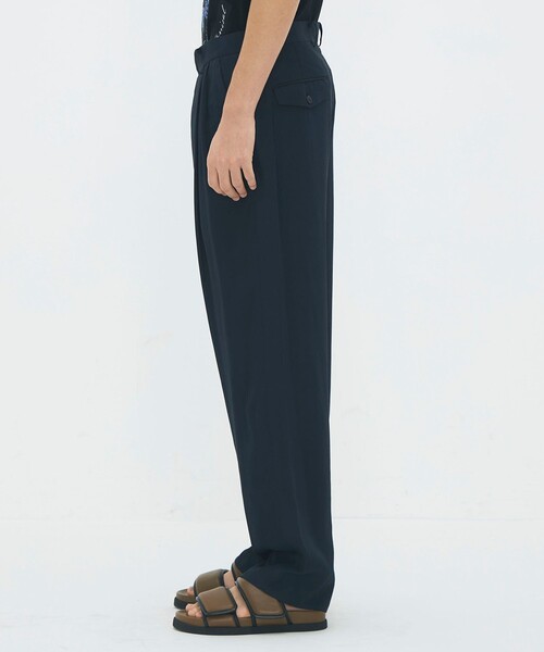 CABaN レーヨンシルクツイル 2タックワイドテーパードパンツ（その他