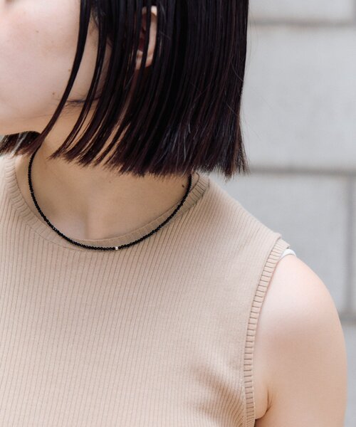 ear PAPILLONNER(イアパピヨネ)の「《スターリングシルバー使用》粒ストーンネックレス(ネックレス・レディース・ブラック/ブルー系その他/ネイビー・FREE)」の12枚目の写真