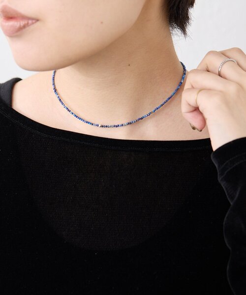 ear PAPILLONNER(イアパピヨネ)の「《スターリングシルバー使用》粒ストーンネックレス(ネックレス・レディース・ブラック/ブルー系その他/ネイビー・FREE)」の19枚目の写真
