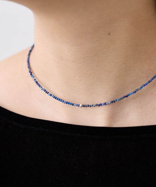 ear PAPILLONNER(イアパピヨネ)の「《スターリングシルバー使用》粒ストーンネックレス(ネックレス・レディース・ブラック/ブルー系その他/ネイビー・FREE)」の9枚目の写真