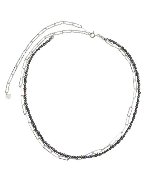 HERGO（ハーゴ）の「NP:HERGO Flat Chain Baby Pearl Necklace SV-925（ネックレス・メンズ・ブラック/ホワイト・FREE）」の9枚目の写真