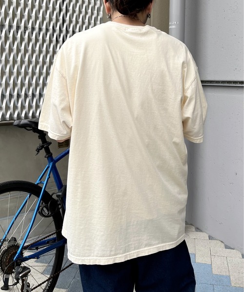 MODISH GAZE(モディシュガゼ)の「【MODISH GAZE】BACK TO NATURE ピグメント加工ビッグシルエットTシャツ(Tシャツ/カットソー・メンズ・スミクロ/ネイビー/アイボリー・FREE)」の21枚目の写真