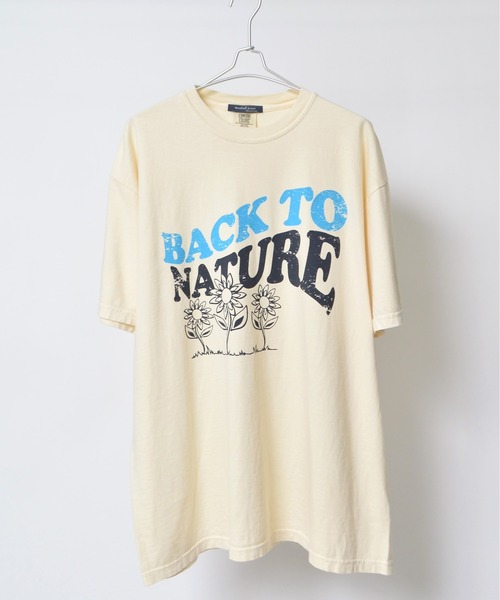 MODISH GAZE(モディシュガゼ)の「【MODISH GAZE】BACK TO NATURE ピグメント加工ビッグシルエットTシャツ(Tシャツ/カットソー・メンズ・スミクロ/ネイビー/アイボリー・FREE)」の10枚目の写真