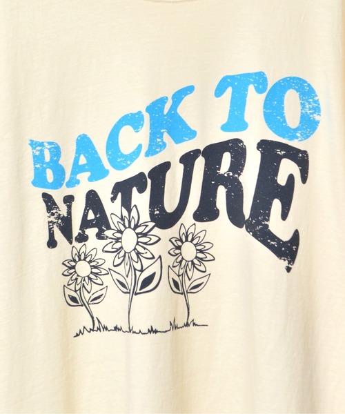 MODISH GAZE(モディシュガゼ)の「【MODISH GAZE】BACK TO NATURE ピグメント加工ビッグシルエットTシャツ(Tシャツ/カットソー・メンズ・スミクロ/ネイビー/アイボリー・FREE)」の9枚目の写真