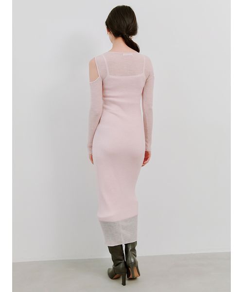 オープンショルダーシアーニットワンピース（ワンピース）｜SNIDEL