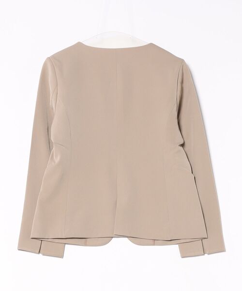 Honeys(ハニーズ)の「【ストレッチ・マシンウォッシャブル・イージーケア】ノーカラージャケット(ノーカラージャケット・レディース・ダークベージュ/ネイビー/ヘザーチャコール/ブラック・3L/L/LL/M/S)」の10枚目の写真