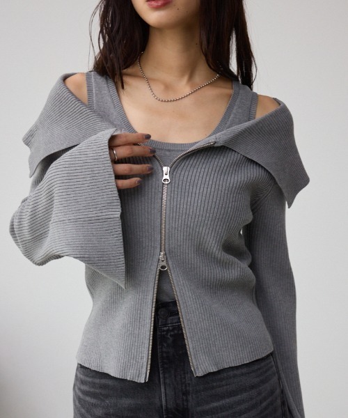 ジップアンサンブルニット（ニット/セーター）｜AZUL BY MOUSSY
