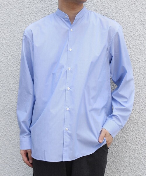SHIPS any(シップス エニィ)の「SHIPS any: LIM BLESS ソリッド / ストライプ バンドカラー シャツ 26AW◇(シャツ/ブラウス・メンズ・カーキ/グレー/コバルトブルー/ネイビー/ロイヤルブルー/ダークグレー/ブルー/チャコールグレー/ブルー系その他・X-LARGE/LARGE/MEDIUM/SMALL)」の7枚目の写真