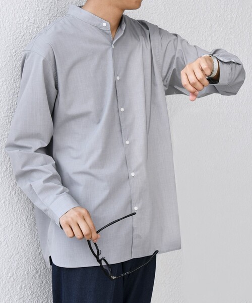 キャサリン】entwa バンドカラーシャツ アイスブルー キャサリン様専用