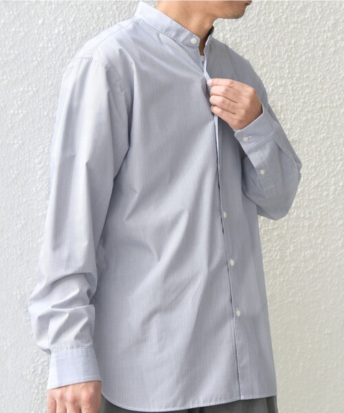 SHIPS any(シップス エニィ)の「SHIPS any: LIM BLESS ソリッド / ストライプ バンドカラー シャツ 26AW◇(シャツ/ブラウス・メンズ・カーキ/グレー/コバルトブルー/ネイビー/ロイヤルブルー/ダークグレー/ブルー/チャコールグレー/ブルー系その他・X-LARGE/LARGE/MEDIUM/SMALL)」の11枚目の写真