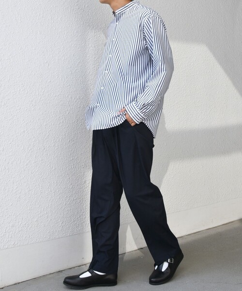 SHIPS any(シップス エニィ)の「SHIPS any: LIM BLESS ソリッド / ストライプ バンドカラー シャツ 26AW◇(シャツ/ブラウス・メンズ・カーキ/グレー/コバルトブルー/ネイビー/ロイヤルブルー/ダークグレー/ブルー/チャコールグレー/ブルー系その他・X-LARGE/LARGE/MEDIUM/SMALL)」の14枚目の写真