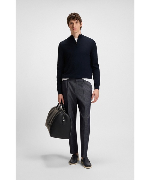 BOSS(ボス)の「ジップネックセーター バージンウール(ニット/セーター・メンズ・ブラック/ホワイト/カーキ/ダークブルー・L/M/XL/XXL/XXXL/S)」の14枚目の写真