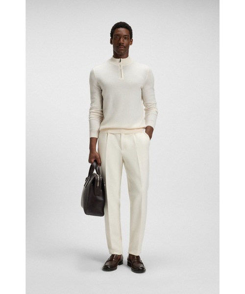 BOSS(ボス)の「ジップネックセーター バージンウール(ニット/セーター・メンズ・ブラック/ホワイト/カーキ/ダークブルー・L/M/XL/XXL/XXXL/S)」の6枚目の写真