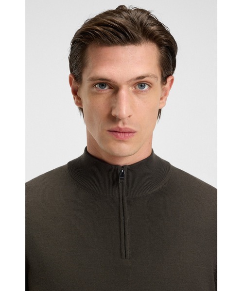 BOSS(ボス)の「ジップネックセーター バージンウール(ニット/セーター・メンズ・ブラック/ホワイト/カーキ/ダークブルー・L/M/XL/XXL/XXXL/S)」の17枚目の写真