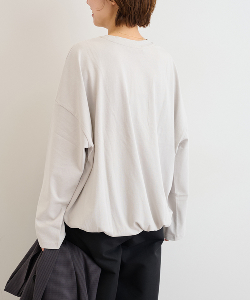 JOURNAL STANDARD relume（ジャーナルスタンダード　レリューム）の「《追加》ギャザーヘムロングスリーブ（Tシャツ/カットソー・レディース・ブラック/ホワイト/ライトグレー/ベージュ・FREE）」の22枚目の写真