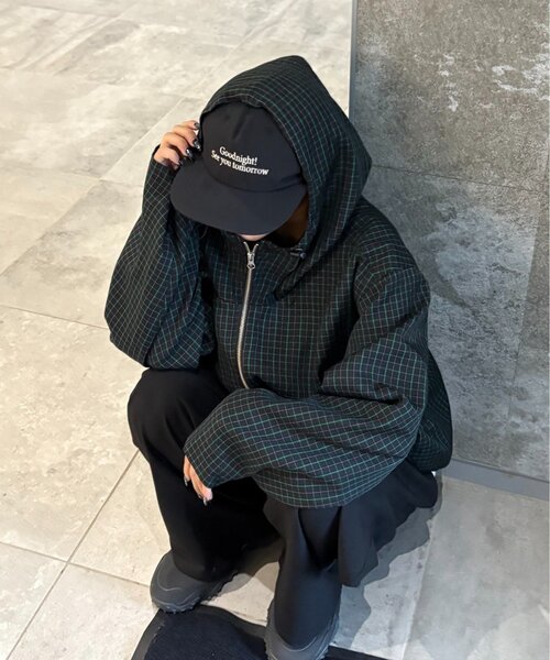 CIAOPANIC TYPY（チャオパニックティピー）の「【UNISEX】チェックフルジップシャツジャケット（ブルゾン・レディース・マスタード/イエロー/ブルー/ブラック・LARGE/MEDIUM）」の5枚目の写真